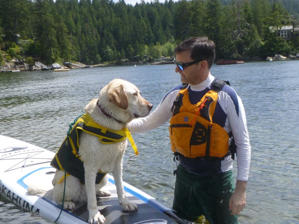 SUP Instructor and dog
