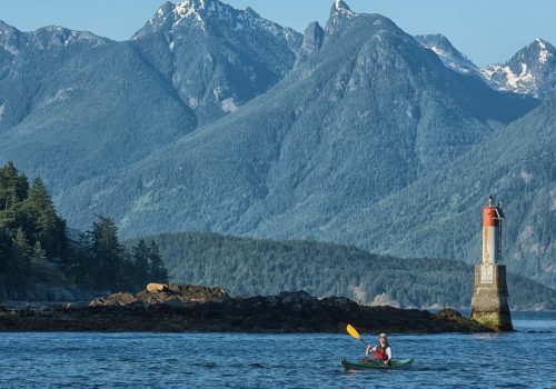 kayaking coast mountains